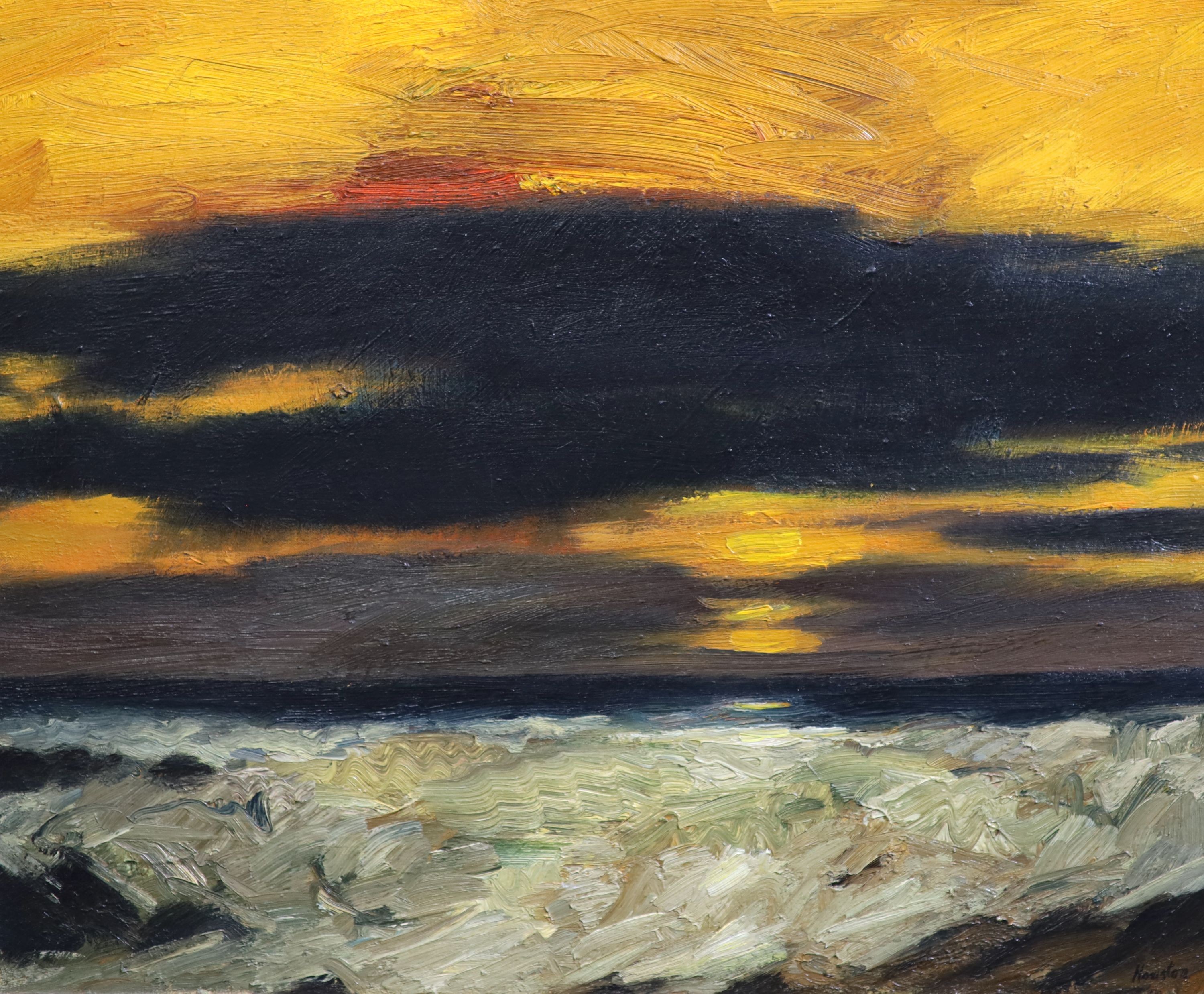 John Houston (1930-2008), Stormy Sea, Evening, 1986, Oil on canvas, 51 x 61cm.